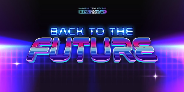 retro text effect back to the future futuristic editable 80s classic style with experimental background ideal for poster flyer social media post with give them the rad 1980s touch