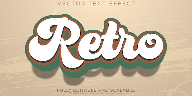 Retro text effect editable vintage and old text style