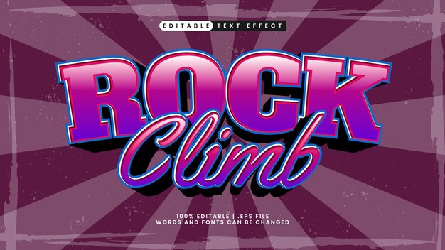 retro text effect rock climb