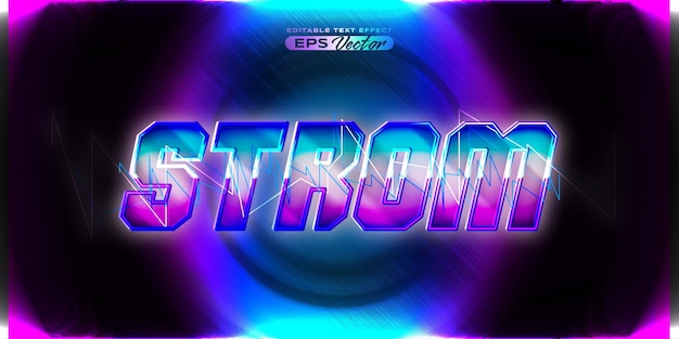 retro text effect storm futuristic editable 80s classic style with experimental background ideal for poster flyer social media post with give them the rad 1980s touch