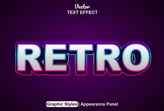 Retro text effect with graphic style and editable