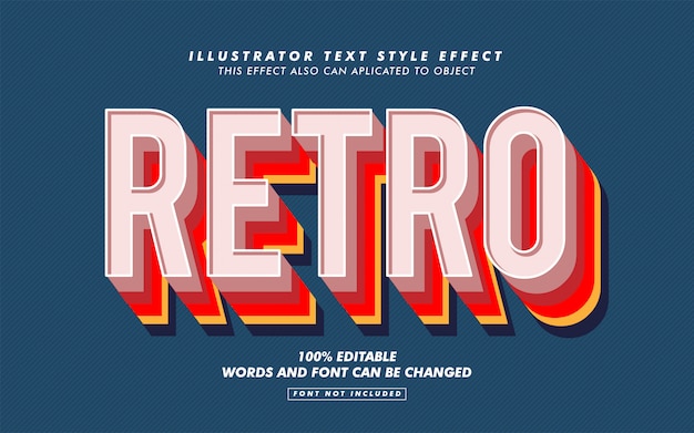 Retro Text Style Effect Mockup