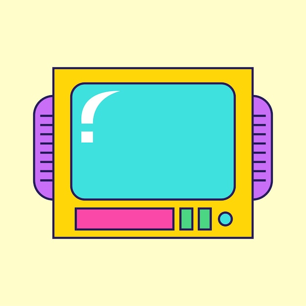 retro tv icon vector electronic television symbol illustrations