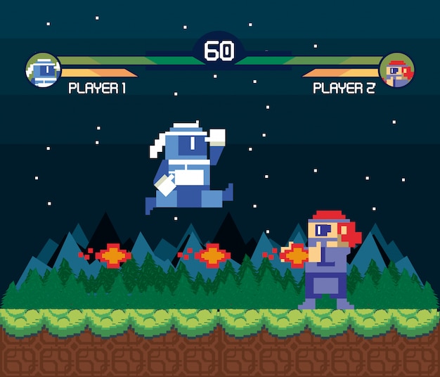 Retro videogame  screen arcade background card 