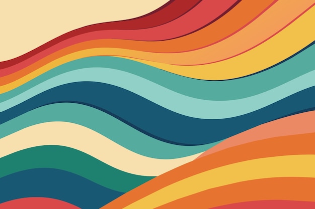 retro vintage 70s style stripes background poster lines 1970s color pattern wavy background