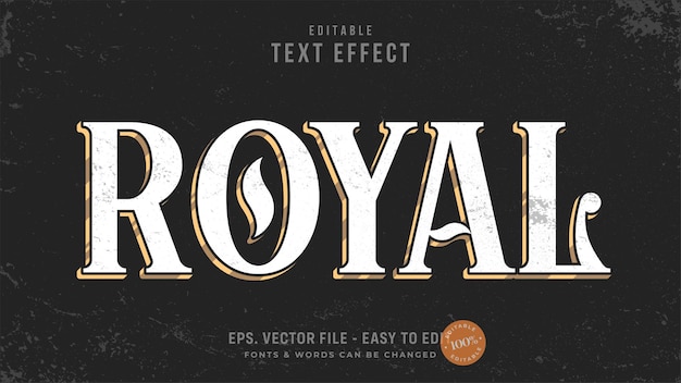 Retro vintage gold editable text effect royal text