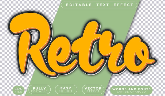 Retro Vintage Yellow Fully Editable Vector Text File