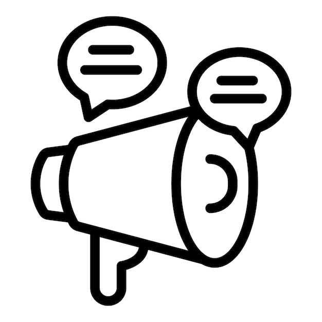 Revenue agency megaphone icon outline vector Research tax Seo factory