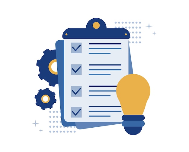 Review of the best standards and performance reviews Checklist and checkmark Vector illustration