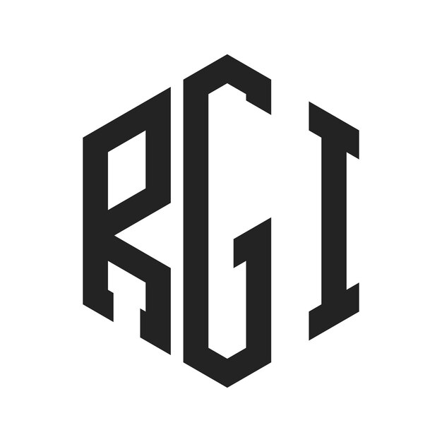 RGI Logo Design Initial Letter RGI Monogram Logo using Hexagon shape