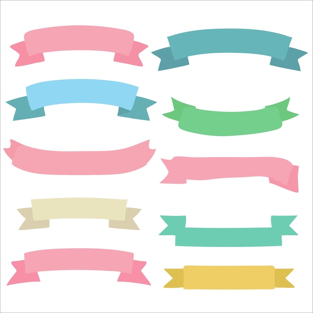 ribbons vector set of collection in different styles