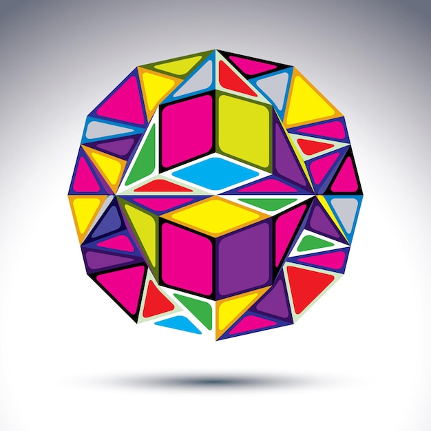rich 3d abstract illusive fractal figure. dimensional vivid complicated design object, kaleidoscope and gemstone effect.