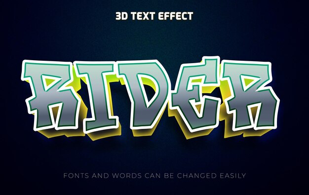 Rider road 3d editable text effect style
