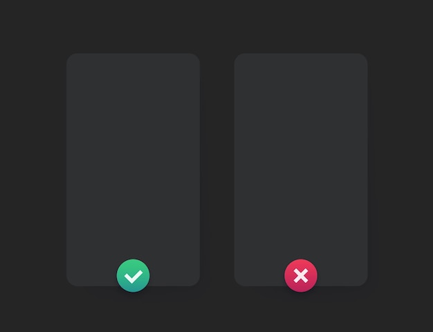 Right and wrong banner, dark vector design