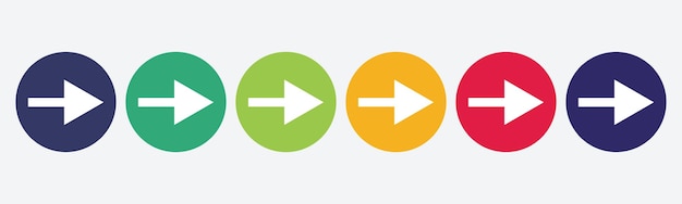 Right arrow icon set