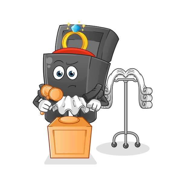 ring box judge holds gavel character vectorxa