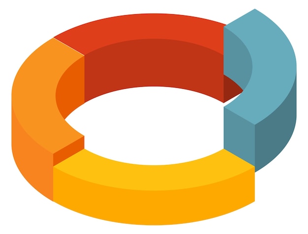 Ring diagram Isometric infographic chart Business visualization