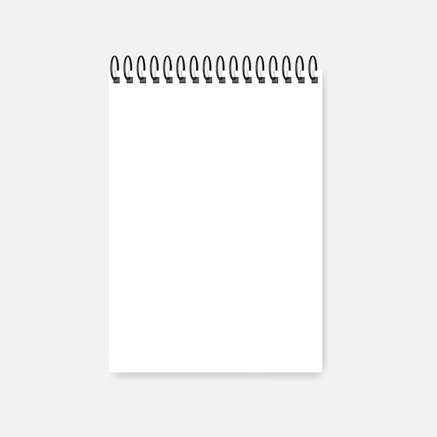 Ringbunden A4 anteckningsbok mockup. Spiralbunden dagbok mockup. Tom vit kalender