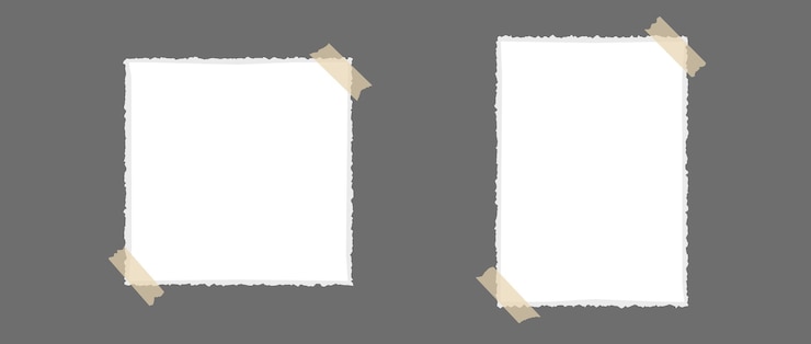 Vektör ripped paper glued on adhesive tape jagged templates for mockup poster design banner flyer brochure