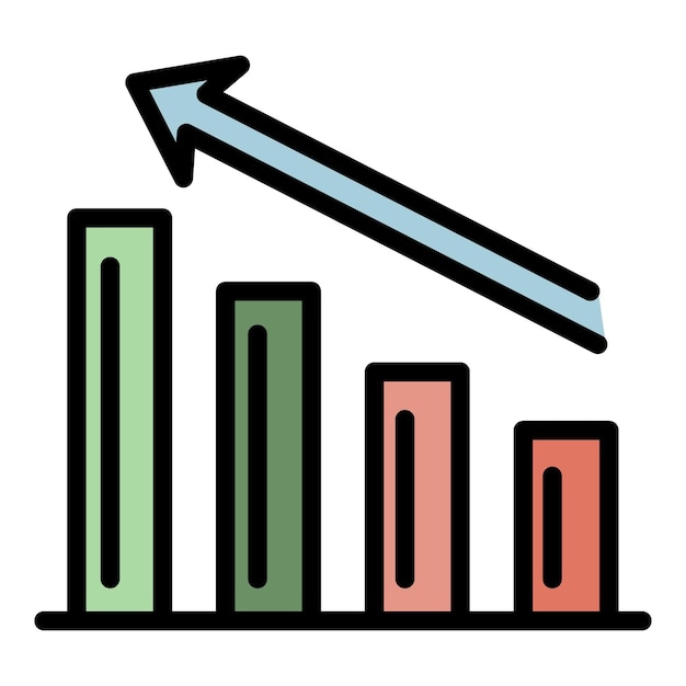 Rise up loan icon Outline rise up loan vector icon color flat isolated