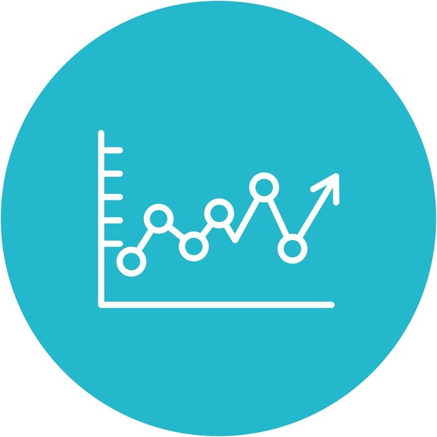 Rising Line Graph Vector Illustration Style