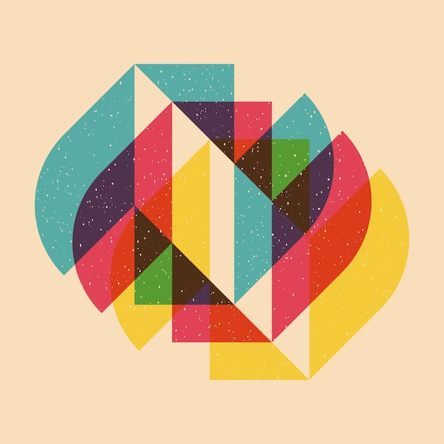 Riso baskı efektli geometrik obje Vektör Grafik öğesi