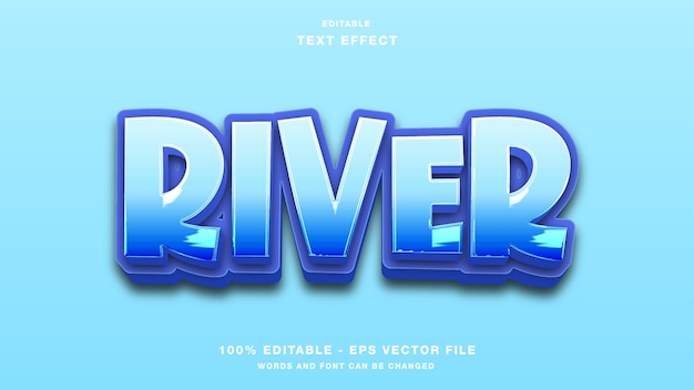 River Blue Editable Text Effect