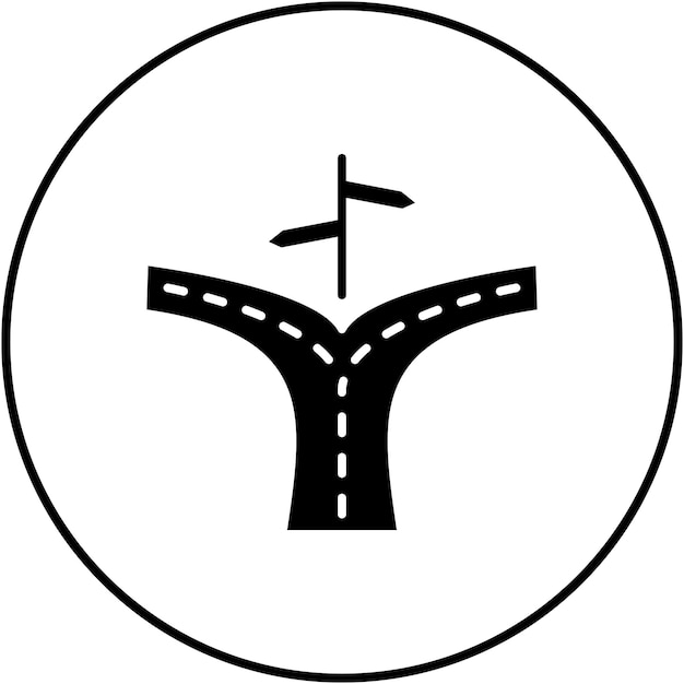 road split icon vector image can be used for map and navigation