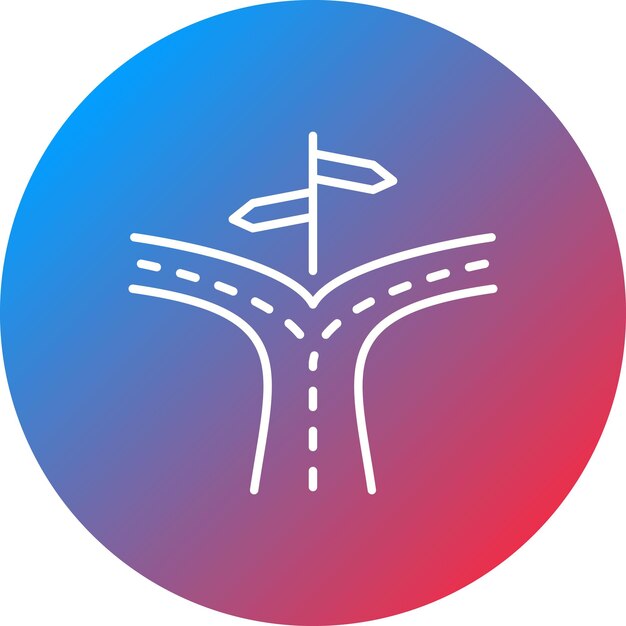 road split icon vector image can be used for map and navigation