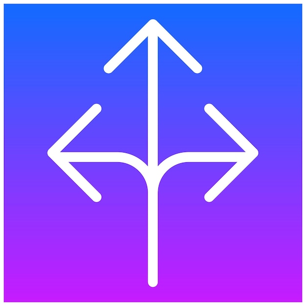 Road Split Vector Illustration