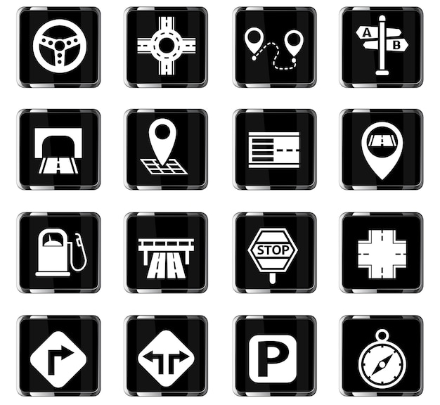 Road web icons for user interface design