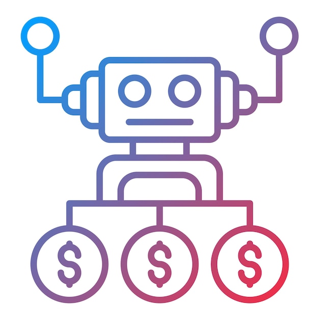 robot advisor icon vector image can be used for investing