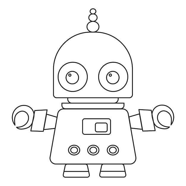 Robot android kids coloring book vector