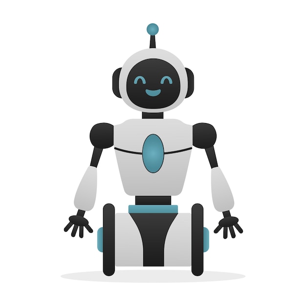 Robot chat bot neural network AI servers and robots technology Cute robot ai character