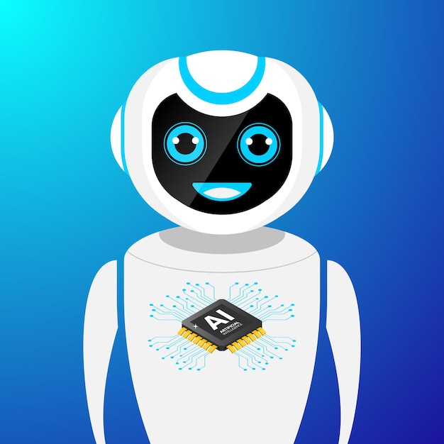 Robot chatbot AI in science and business Technology and engineering concept Eps 10