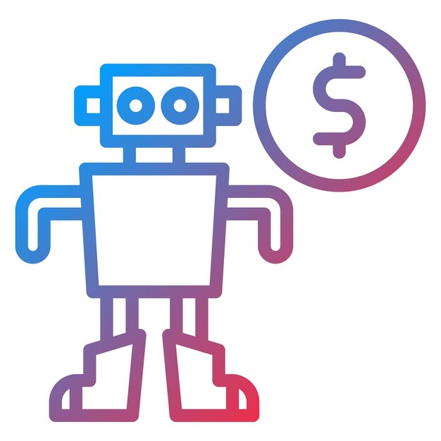 robot cost icon vector image can be used for robotics