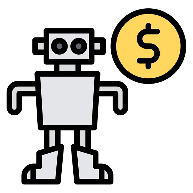 robot cost icon vector image can be used for robotics