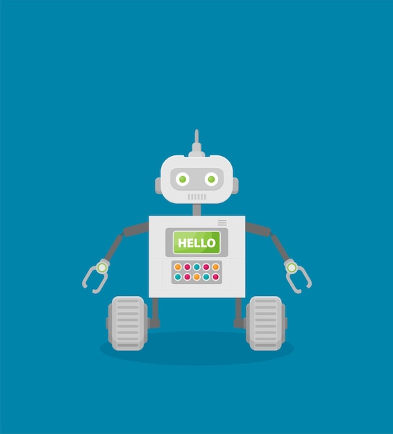 Robot Customer support service chat bot Flat vector illustration