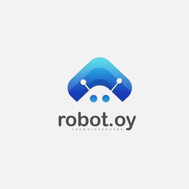 Robot design ikon logotyp gradient färg