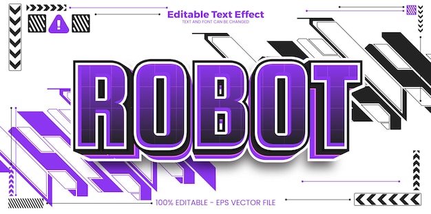 Robot editable text effect in modern cyber trend style