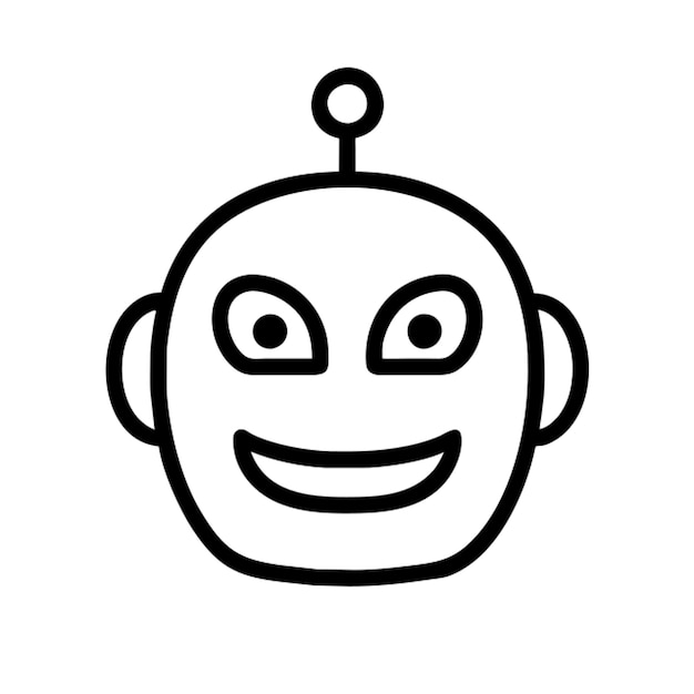 robot face icon outline