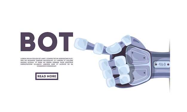 Robot hand gesture. Bot.