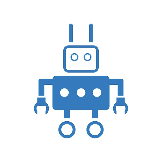 Robot home assistant icon Blue color design