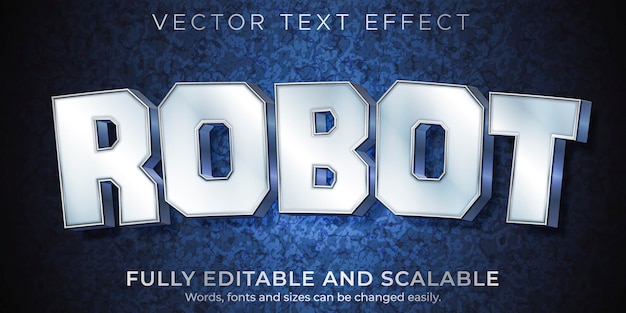 Robot metallic text effect template