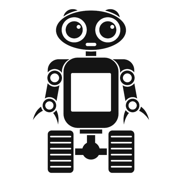 robot on wheels icon simple illustration of robot on wheels vector icon for web