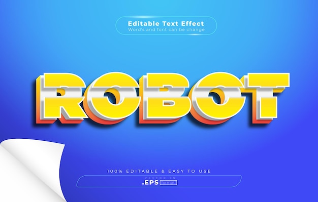 robot style text effect easy editable vector design