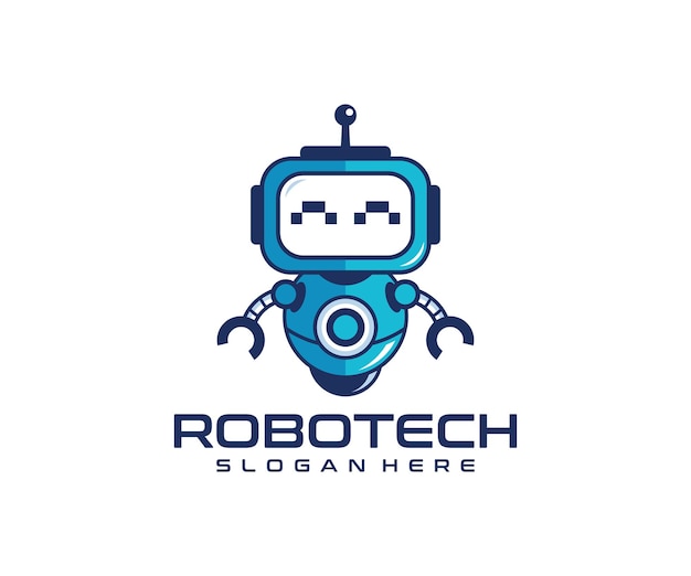 Robot technology cartoon mascot