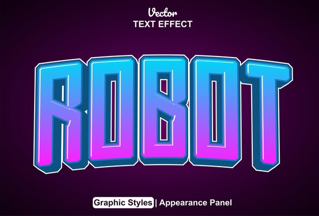 Robot text effect with graphic style and editable