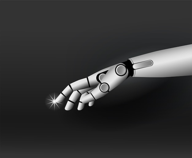 Robothånd 3D illustration baggrundsteknologi