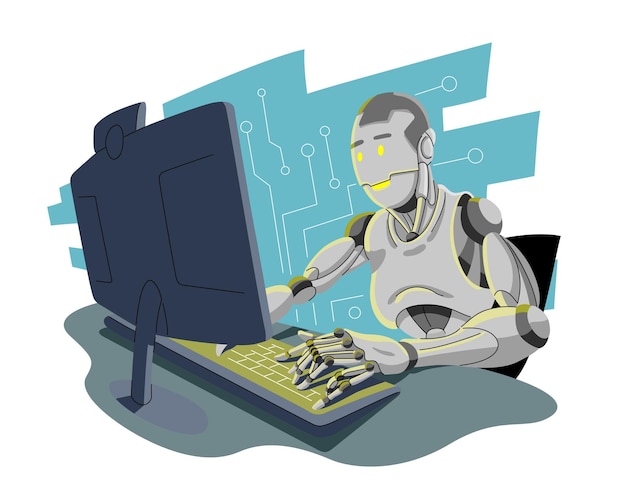 Robotic and artificial intelligence concept